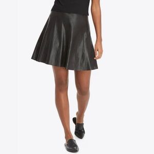 SPANX Faux Leather Skater Mini Skirt Black Size Large